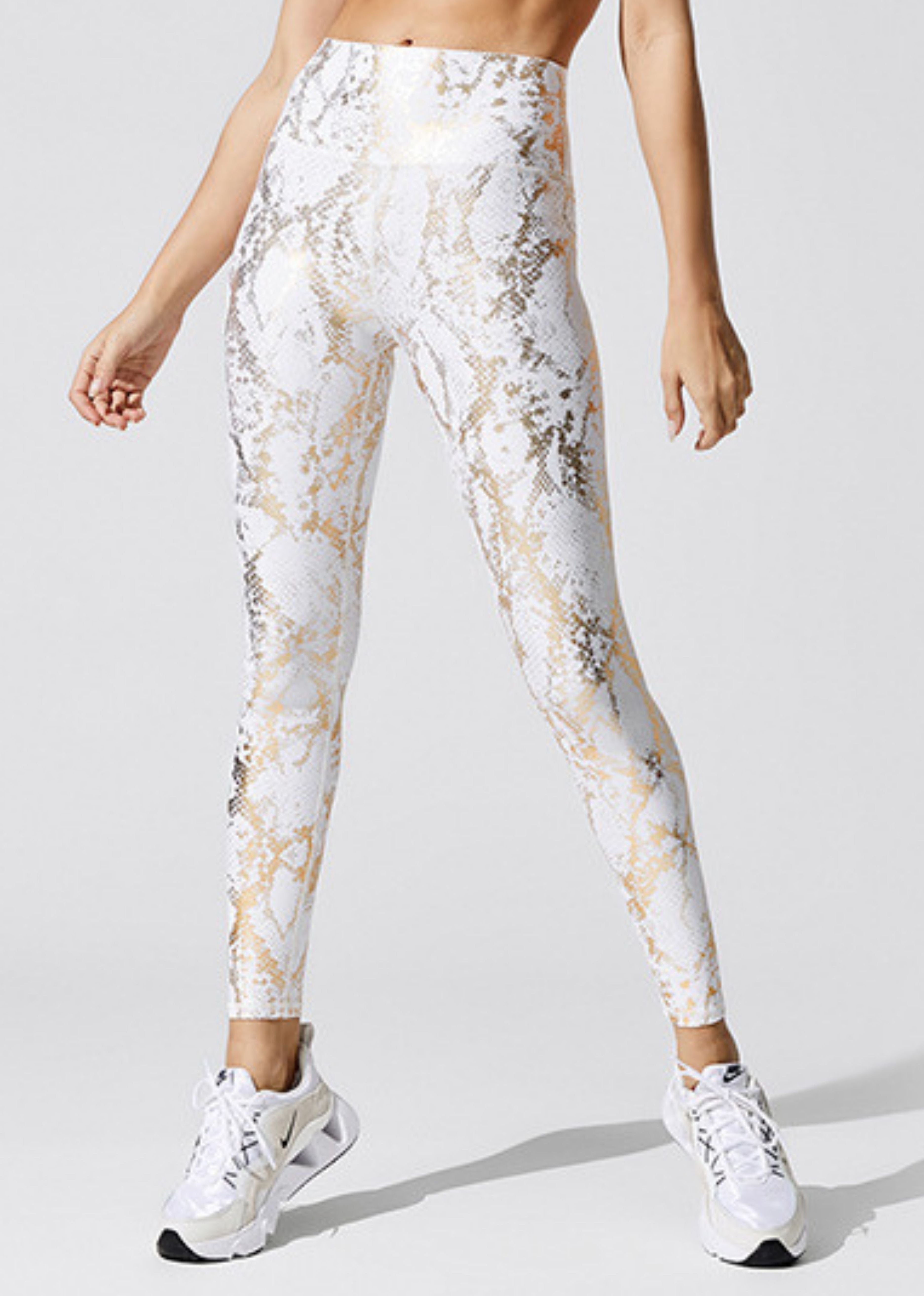 Leggins Snake metal blanco